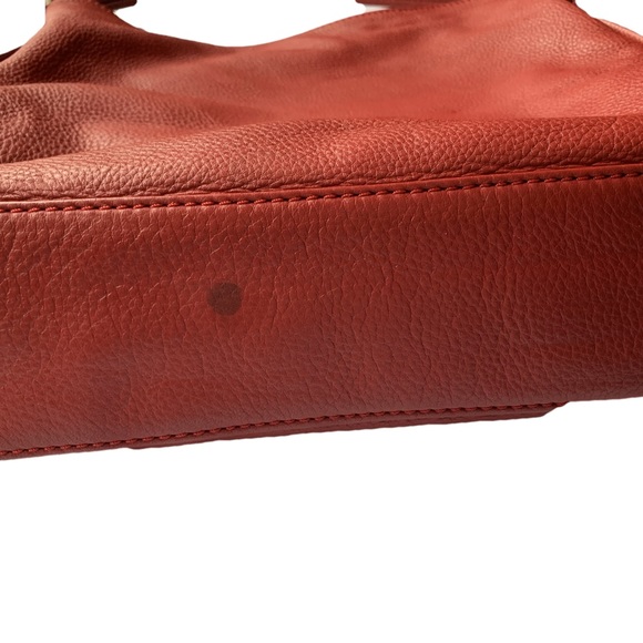 Red Michael Kors Pebbled Hobo bag with gold accents - Picture 7 of 10